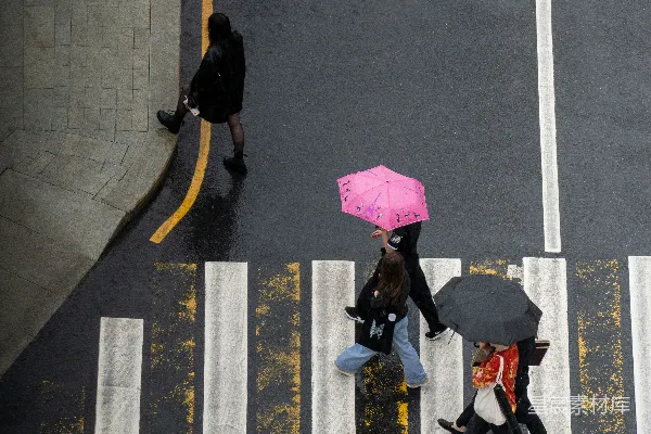 高清摄影 雨中行者