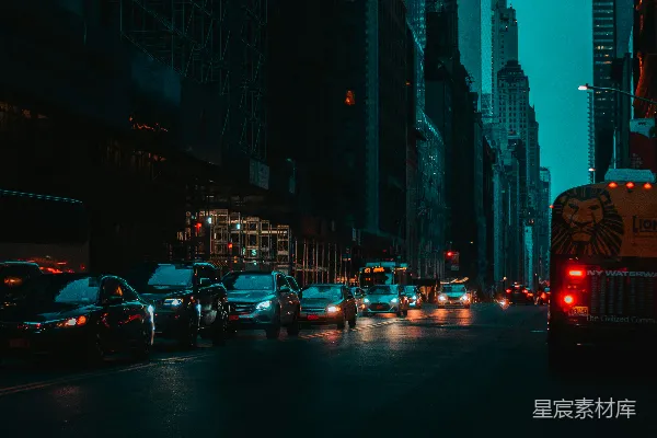 高清摄影 都市夜景中的车流