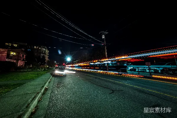 高清摄影 夜色中的城市街道