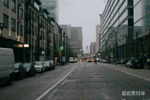 高清摄影 雨中的城市街道