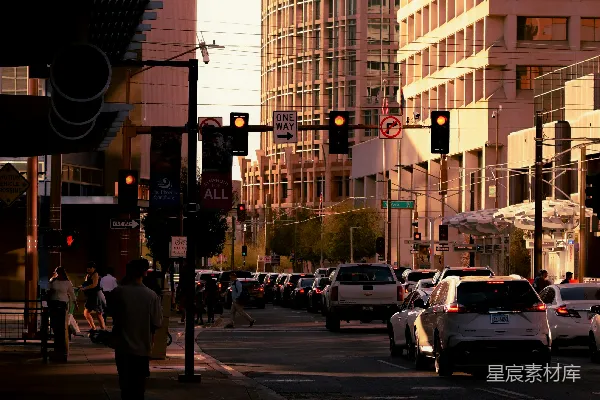 高清摄影 城市黄昏的街景