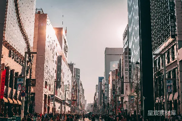 高清摄影 繁华都市的街道