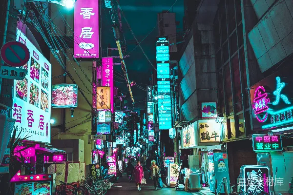 高清摄影 霓虹下的东京小巷