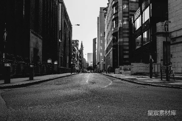 高清摄影 黑白的城市街道