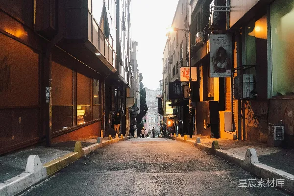 高清摄影 黄昏中的城市小巷