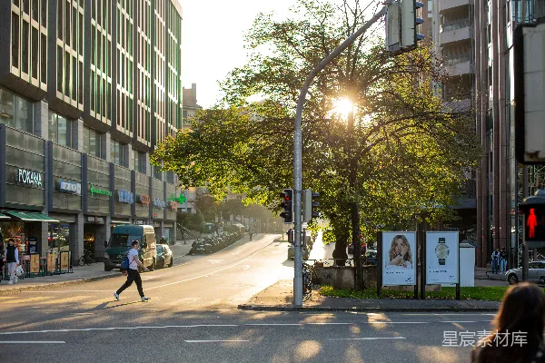 高清摄影 夕阳下的城市街景