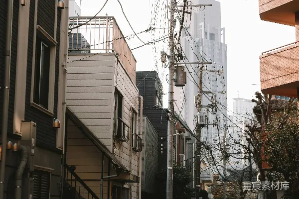 高清摄影 城市巷道与摩天大楼