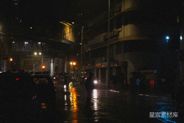 高清摄影 雨夜城市街景