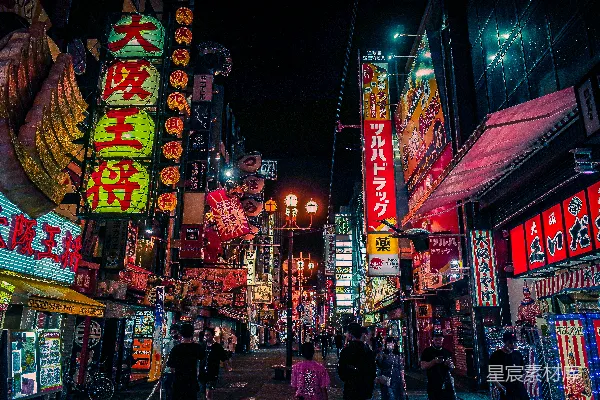 高清摄影 大阪夜晚的霓虹灯街景