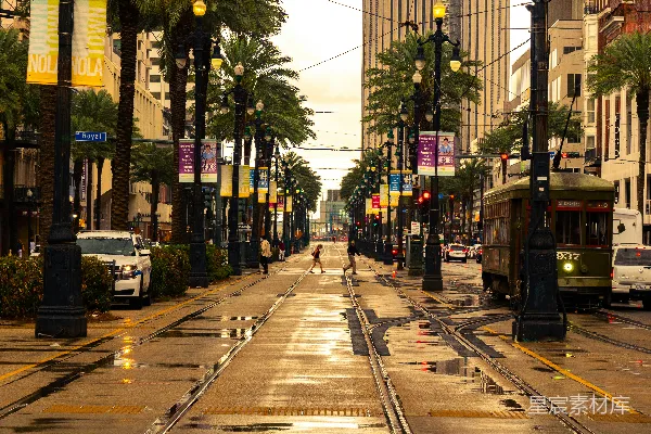 高清摄影 雨后新奥尔良的街道