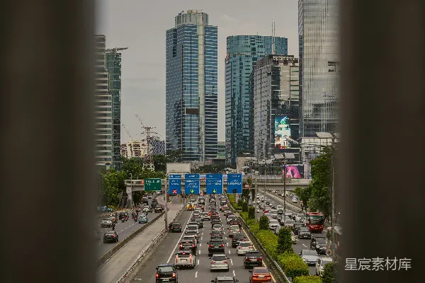 高清摄影 现代都市繁忙公路