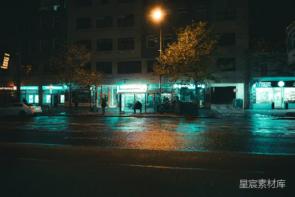 高清摄影 城市夜晚的街道