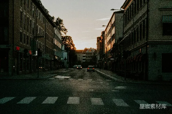 高清摄影 黄昏时的城市街景
