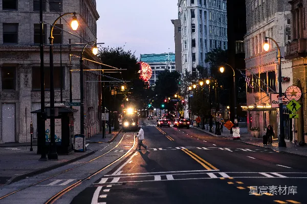 高清摄影 城市清晨的宁静街景
