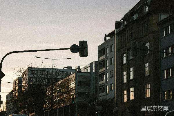 高清摄影 城市黄昏的街景