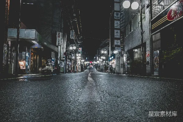 高清摄影 夜幕下的城市街道