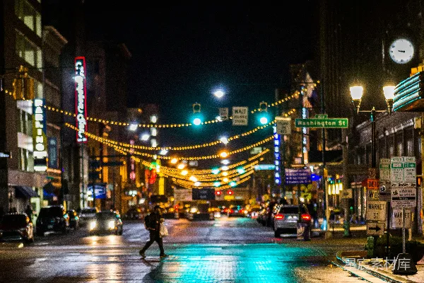 高清摄影 夜色中的城市街景