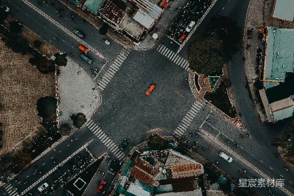 高清摄影 俯瞰城市的街道