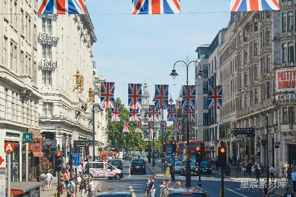 高清摄影 伦敦街道上的英国国旗