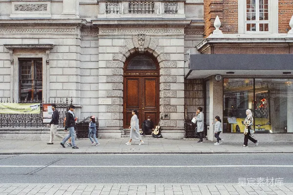 高清摄影 伦敦街头的古典建筑与行人