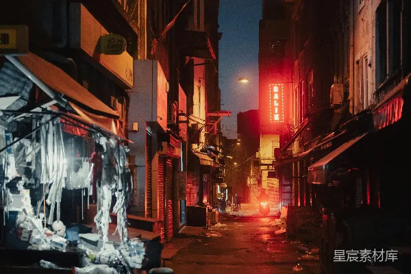 高清摄影 夜色中的小巷