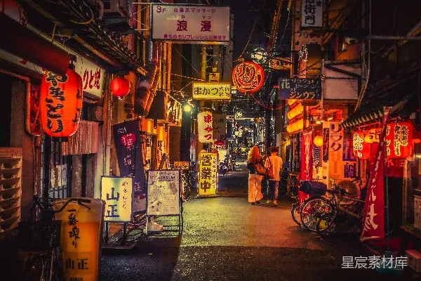 高清摄影 夜晚的日本小巷