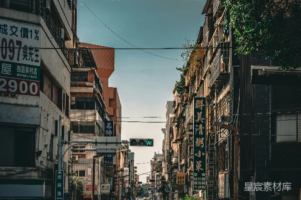 高清摄影 清晨的街道