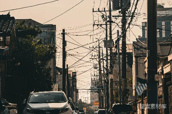 高清摄影 都市中的电线与光影