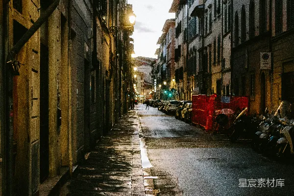 高清摄影 雨后黄昏的欧洲街道