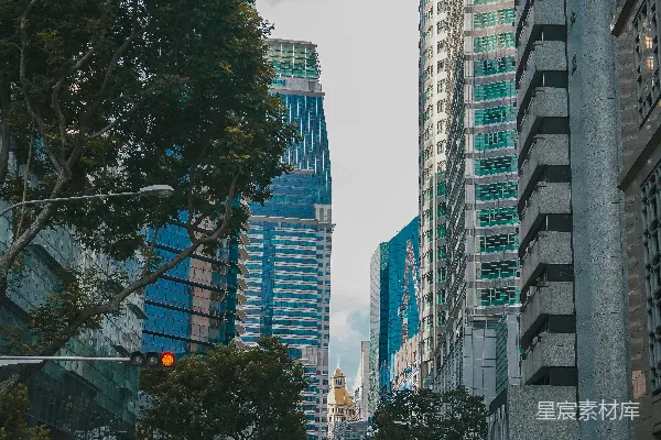 高清摄影 城市中的现代建筑与街道景色