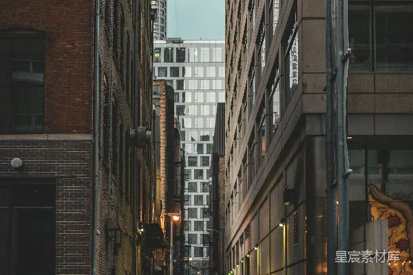 高清摄影 城市中的小巷黄昏
