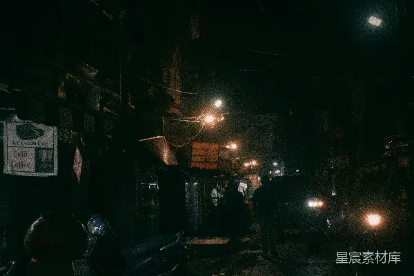 高清摄影 夜晚的市井小巷