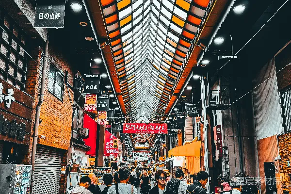 高清摄影 充满活力的日本商业街