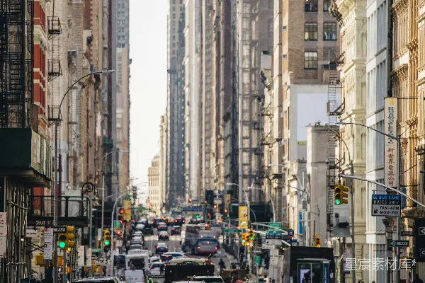 高清摄影 繁忙都市中的黄色出租车
