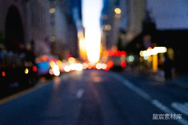 高清摄影 城市夜景中的模糊光斑