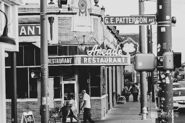 高清摄影 复古街景：G.E. Patterson Ave上的餐厅