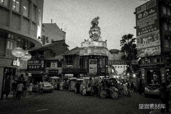高清摄影 旧时光下的街头市景