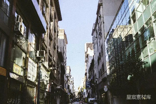 高清摄影 城市中的狭窄街道