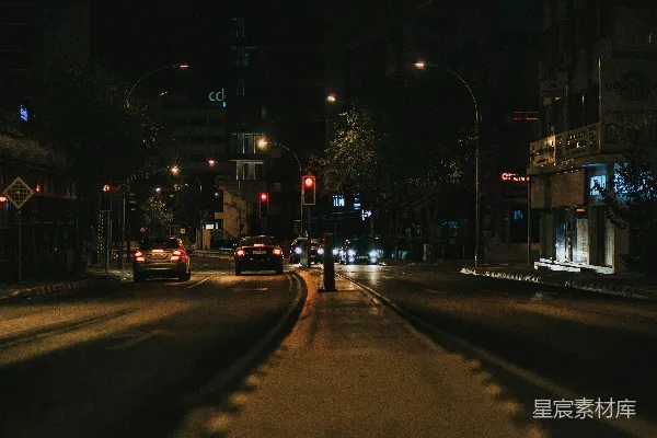 高清摄影 夜幕下的城市街道