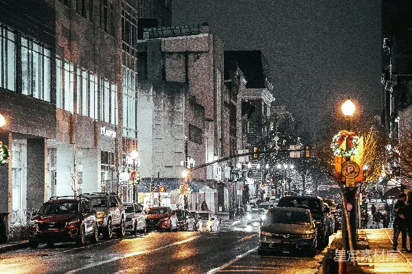 高清摄影 夜幕下的城市街道