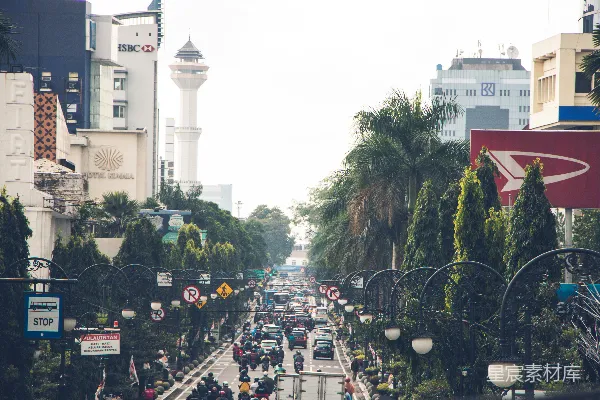 高清摄影 繁华都市的街道景象