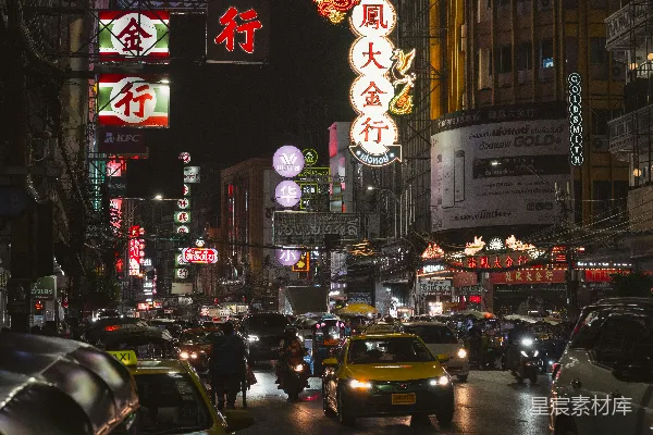 高清摄影 繁华夜景中的霓虹灯招牌