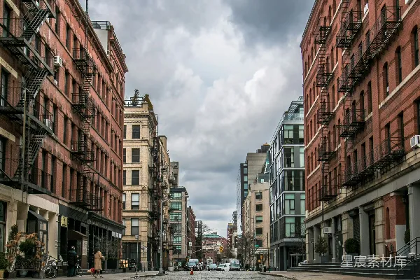 高清摄影 纽约市的石板路街景