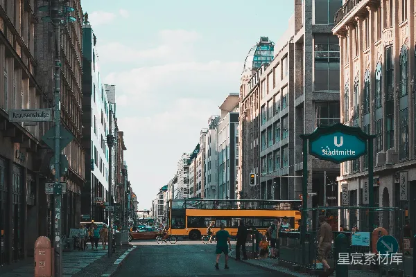 高清摄影 柏林市中心的街道
