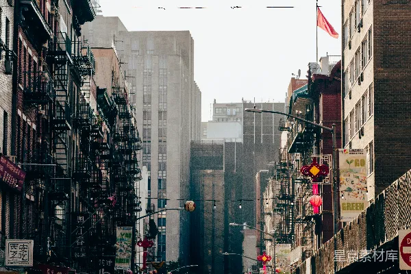 高清摄影 纽约唐人街的日常街景