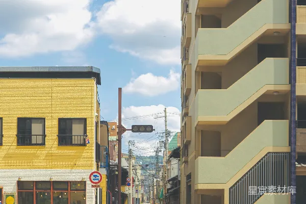 高清摄影 阳光下的城市街景
