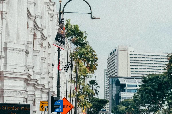 高清摄影 新加坡街道上的城市风景