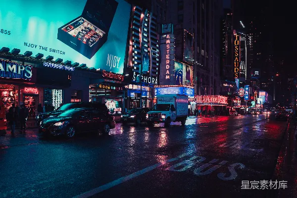 高清摄影 霓虹灯下的城市夜晚