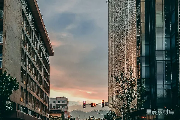 高清摄影 城市黄昏街景