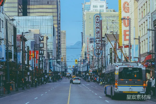高清摄影 城市中心的繁忙街道